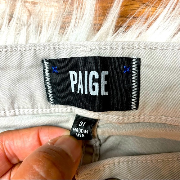 Paige Men’s Normandie Slim Straight Leg Light Gray 5 Pockets Pants Size 31X32 - Picture 7 of 13